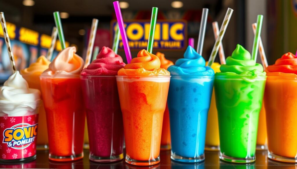 Sonic frozen treats with slush flavors